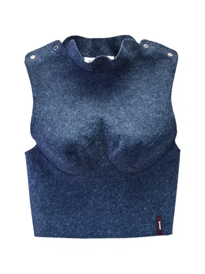 Sunnei Armatura Press-stud Top In Blue