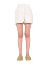 Sunnei Beige Solid Shorts In Beige