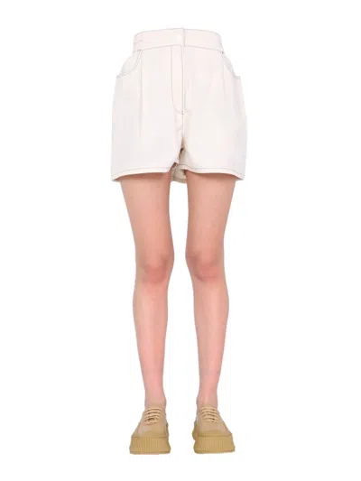 SUNNEI BEIGE SOLID SHORTS