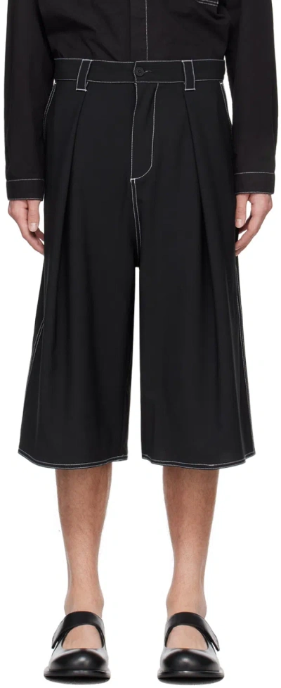 Sunnei Black Largo Shorts In 001 Black