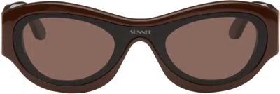 Sunnei Black Prototip 5 Sunglasses In Dark Brown