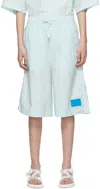 Sunnei Blue Cotton Shorts In Azure