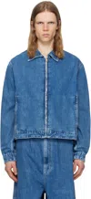 Sunnei Blue Denim Bomber Jacket In 8072 Light Washed De