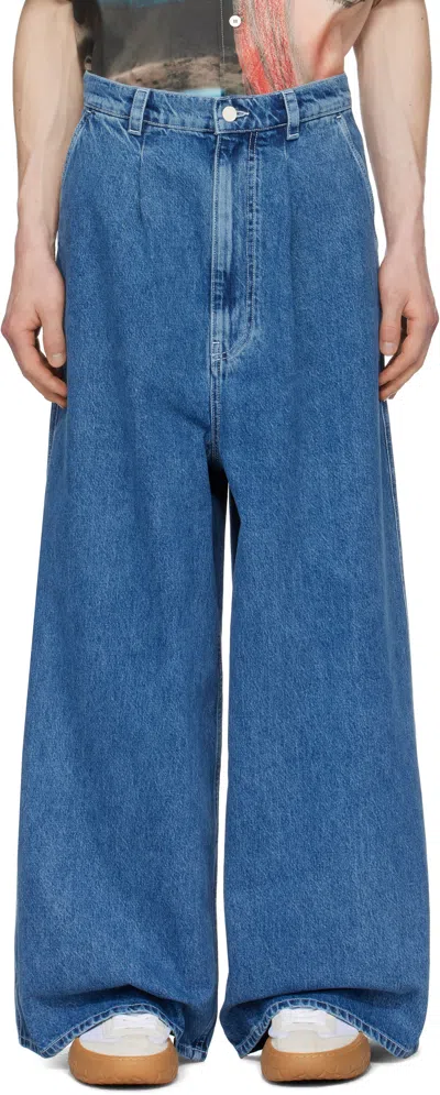 Sunnei Blue Extra Over Jeans In 8072 Light Washed De