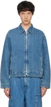 SUNNEI BLUE FADED DENIM BOMBER JACKET