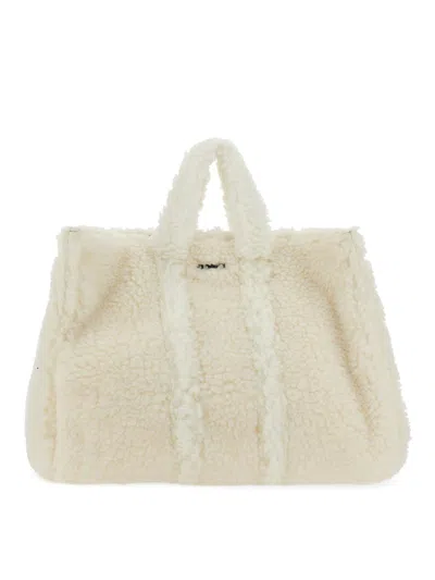 Sunnei Teddy Fleece Bag In White