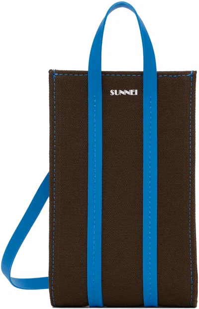 Sunnei Brown Micro Parallelepipedo Bag In Chocolate