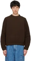 Sunnei Brown Round Neck Sweater In 8108 Brown/dark Brow