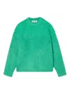 Sunnei Brushed Knitted Sweater In Green