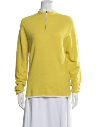 Pre-owned Sunnei Cashmere Mock Neck Sweater W/ Tags In Yellow