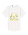 Sunnei White And Yellow Cotton T-shirt In White