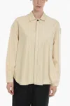 Sunnei Contrasting Stitching Shirt With Concealed Buttoning In Beige