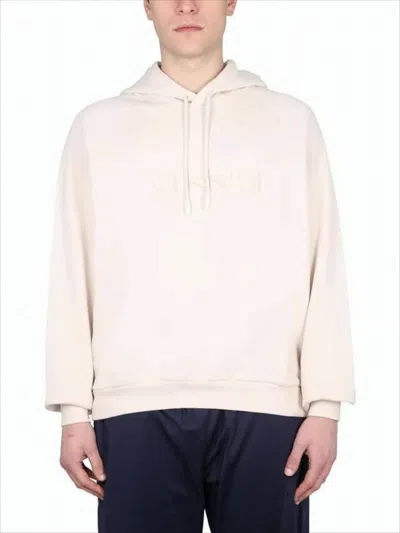 Sunnei Cotton Hoodie With Embossed Logo In Pink