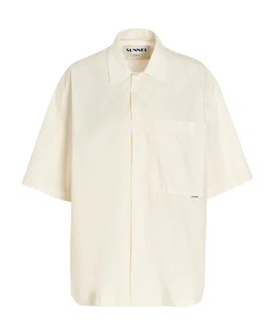 Sunnei Cotton Short-sleeved Shirt In White