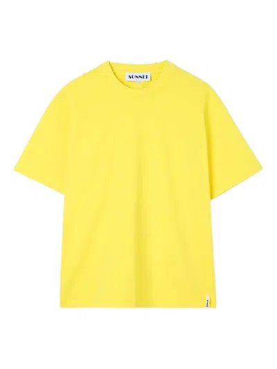 Sunnei Cotton T-shirt In Yellow