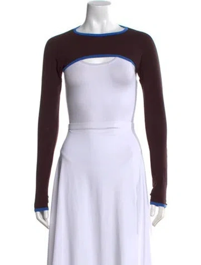 Pre-owned Sunnei Crew Neck Long Sleeve Top In Brown