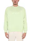 Sunnei Embroidered-logo Detail Sweatshirt In Green