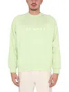 Sunnei Embroidered-logo Detail Sweatshirt In Green