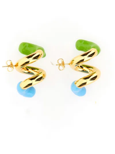 Sunnei Double Fusillo Earring In Multicolour