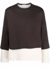 Sunnei Double-layered Longsleeved T-shirt In Brown