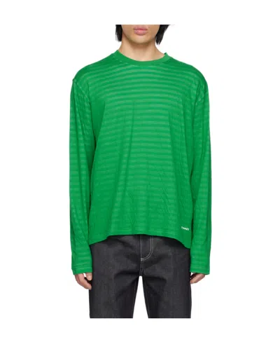 Sunnei Double-sided Long-sleeved T-shirt In Green