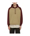 Sunnei Two-tone Cotton Sweatshirt With Drawstring Hood In Multi