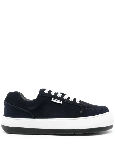 Sunnei Dreamy Suede Flatform Sneakers In Blau