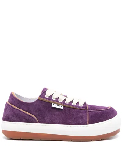 Sunnei Dreamy Suede Sneakers In Purple