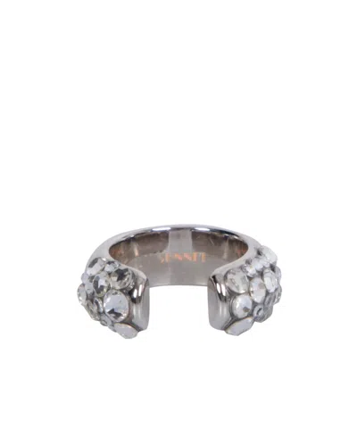 Sunnei Embellished Open Ring In Metallic