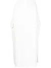 Sunnei Embossed Logo-print Midi Skirt In White