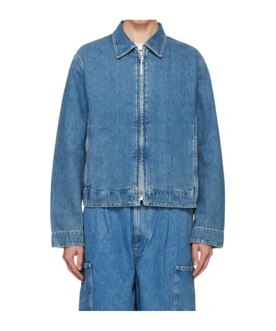 Sunnei Faded Pilot Denim Jacket In Blue