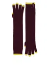 Sunnei Fingerless Knit Gloves In Brown