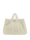 Sunnei Fluffy Textured Shoulder Bag With Optional Strap In Neutral