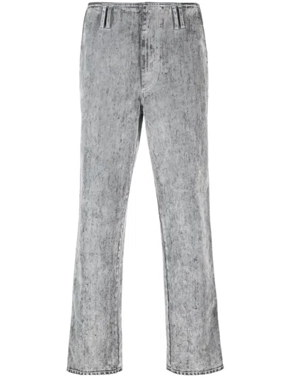 Sunnei Flocked Straight-leg Jeans In Grey