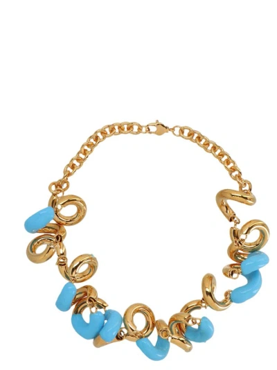 Sunnei Fusilio Logo Detailed Necklace In Blue