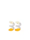 Sunnei Fusillo Rubberized Silver/ Beige Earrings In Metallic