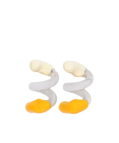 Sunnei Fusillo Rubberized Swirl Earrings In Multi