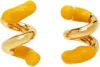 Sunnei Gold & Orange Rubberized Fusillo Earrings In Gold Apricot
