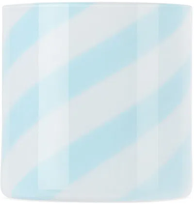 Sunnei Striped Tumbler Glass In Light Grey / Light B