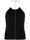 Sunnei Halterneck Knitted Top In Schwarz
