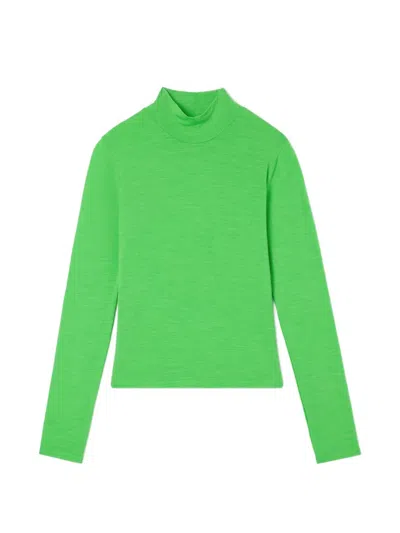 Sunnei High-neck Long-sleeve T-shirt In Green