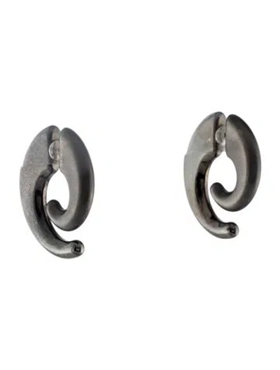 Pre-owned Sunnei Hoop Earrings In Gray