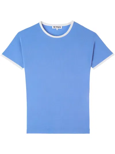 Sunnei Jersey T-shirt In Blue