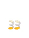 Sunnei Fusillo Rubberized Silver/ Beige Earrings In Grey