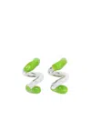 Sunnei Silver And Green Metal Earrings In Grey
