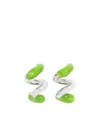 Sunnei Silver And Green Metal Earrings In Grey