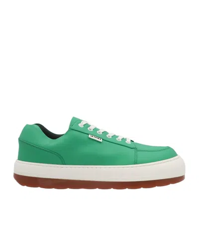 Sunnei Lace-up Low-cut Sneakers In Green
