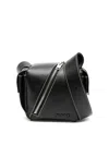 Sunnei Lacubetto Leather Shoulder Bag In Black