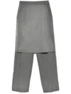 Sunnei Layered Trousers In Grey