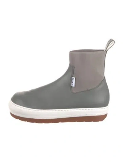 Pre-owned Sunnei Leather Boots In Gray